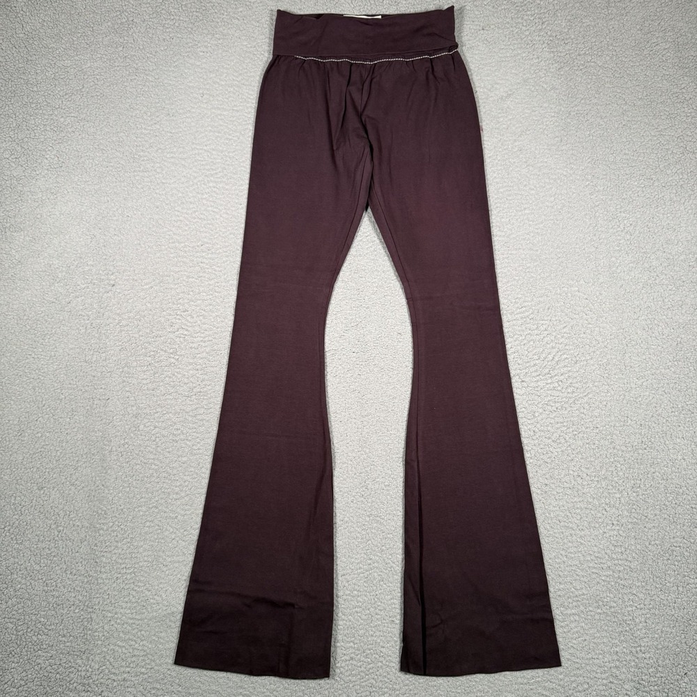 True Religion Leggings Womens XS Black Berry Eva Pant Yoga Fold Waist Flare NWT